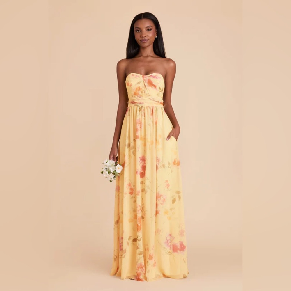 Birdy Grey Grace Convertible Dress in Pale Yellow Rococo Floral NWT